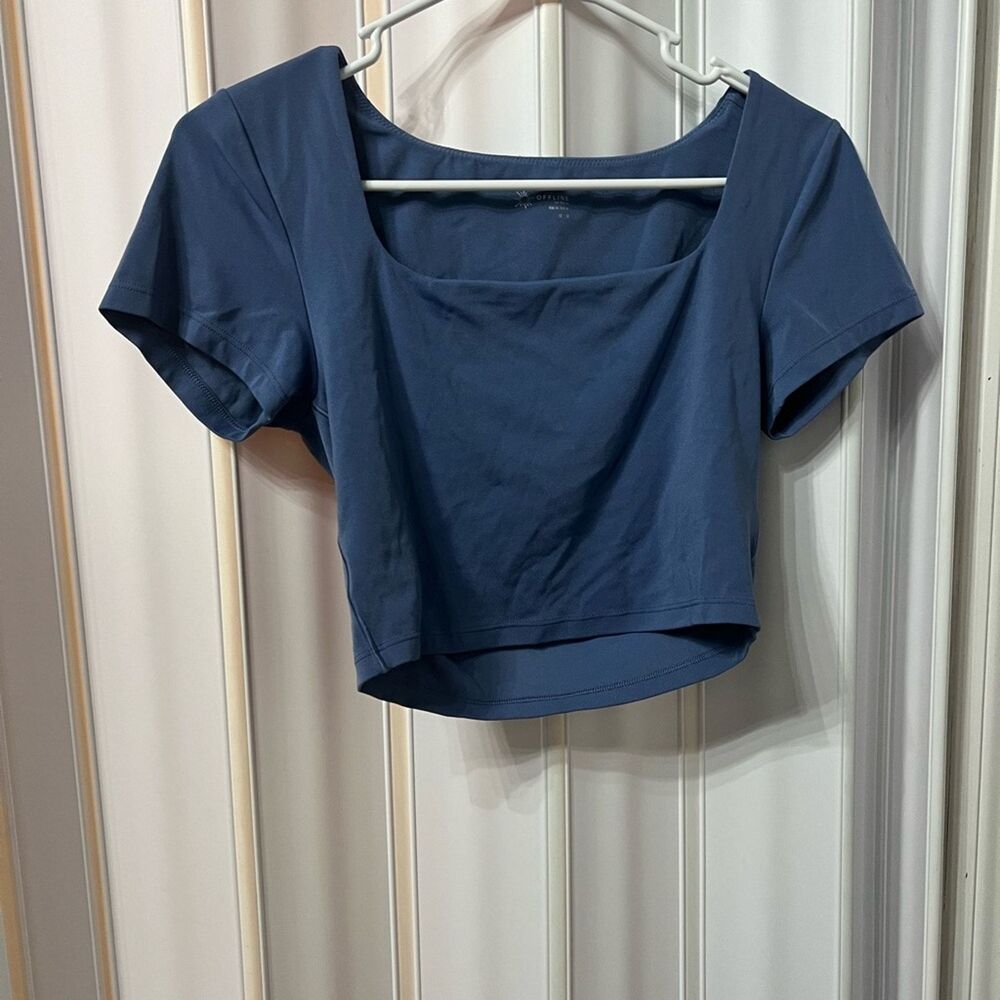 Offline by Aerie Women's Blue Crop Top medium